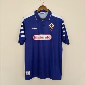 AC Fiorentina 90s Vintage Nintendo Fila Soccer Jersey
